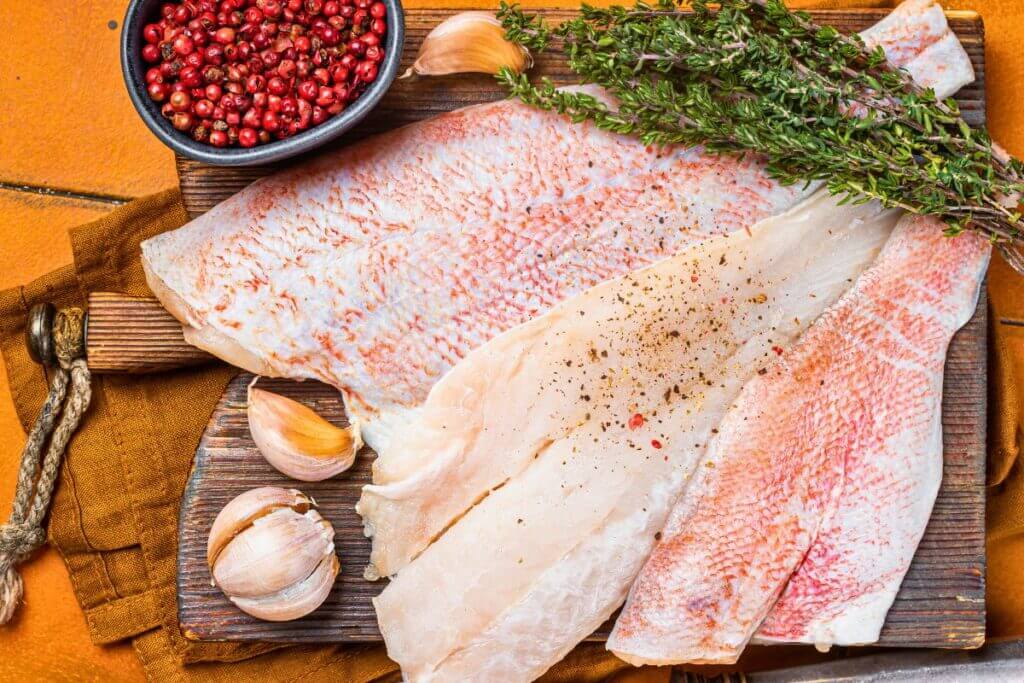 Uncooked Acadian redfish fillet