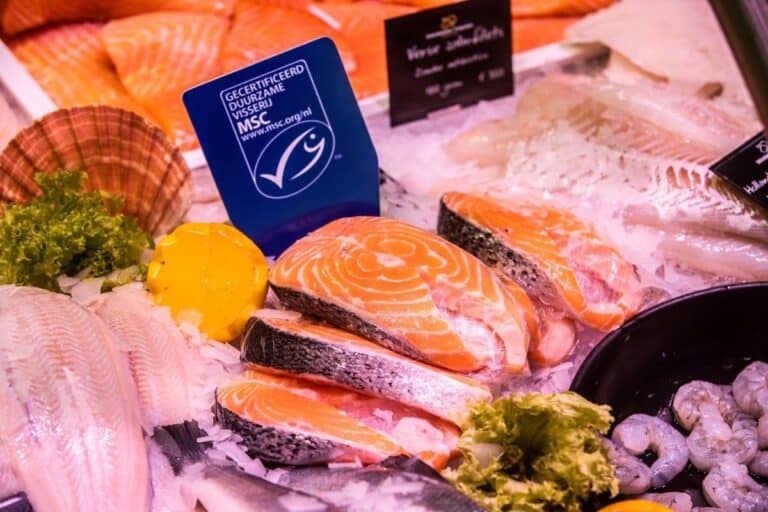 Blue MSC label salmon
